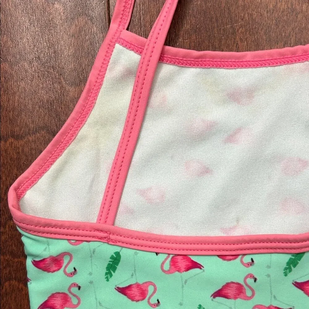 Leveret Kids One Piece Swimsuit - Pink Flamingos, UPF 50+, 3 Years